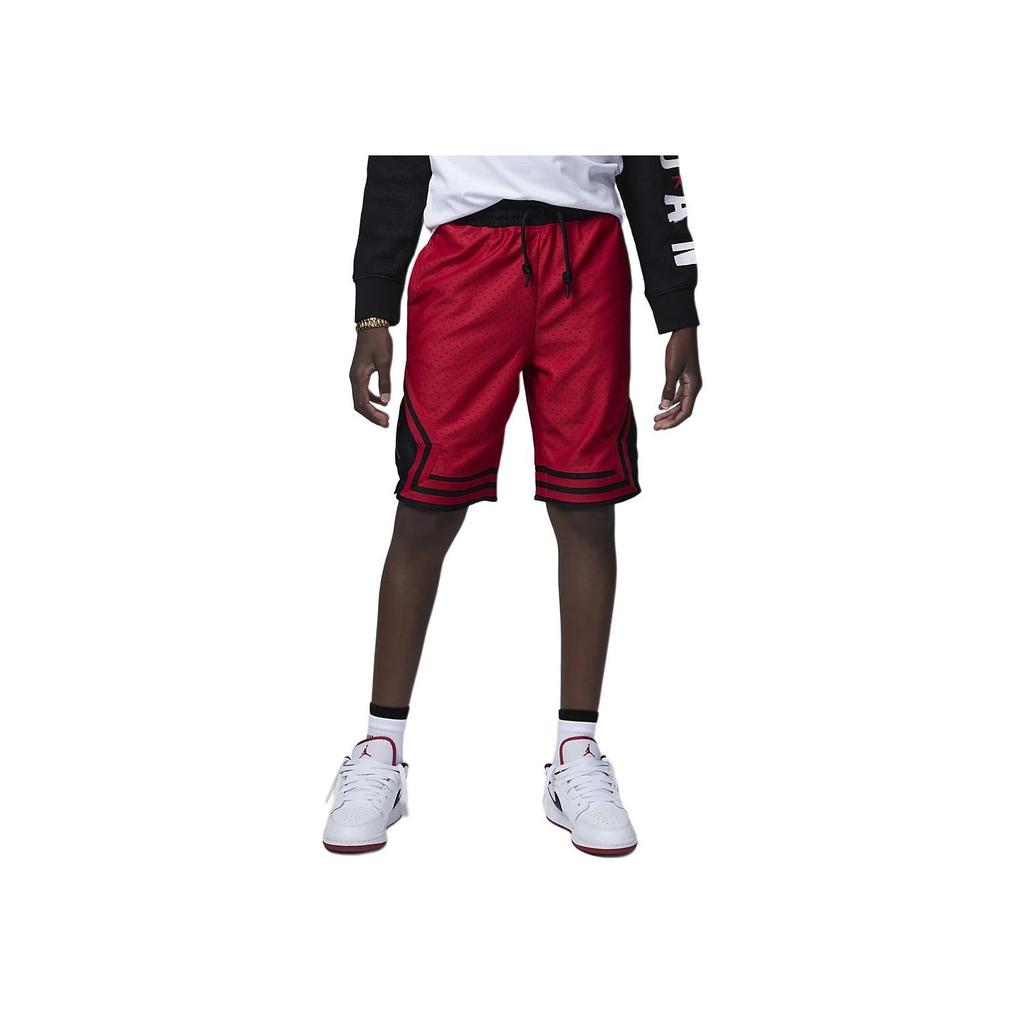 Jordan SS22 Logo Print Stripe Casual Sport Shorts Kids Bottoms Fitness-Red DR8097-687