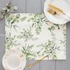Bohemian Floral Pattern Placemat Kitchen Decor Cotton Linen Boho Dining Table Mats Coaster Pad Bowl Coffee Cup Mat 40X30cm