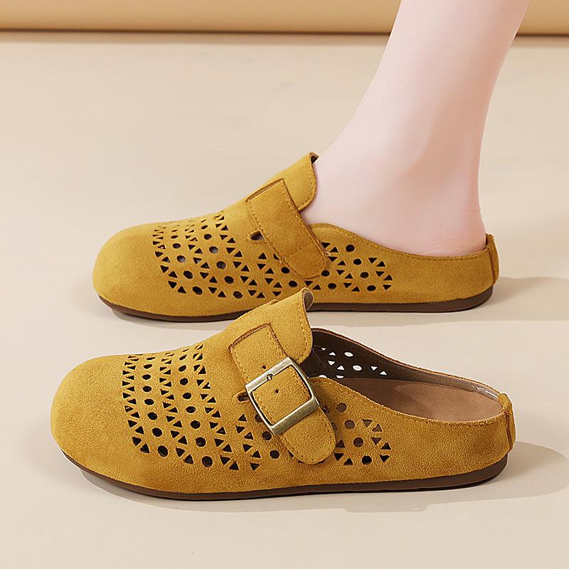 Platform Women's Shoes New Summer Wear One-pedal Lazy Single Shoes Boken Bag Head Half Slippers