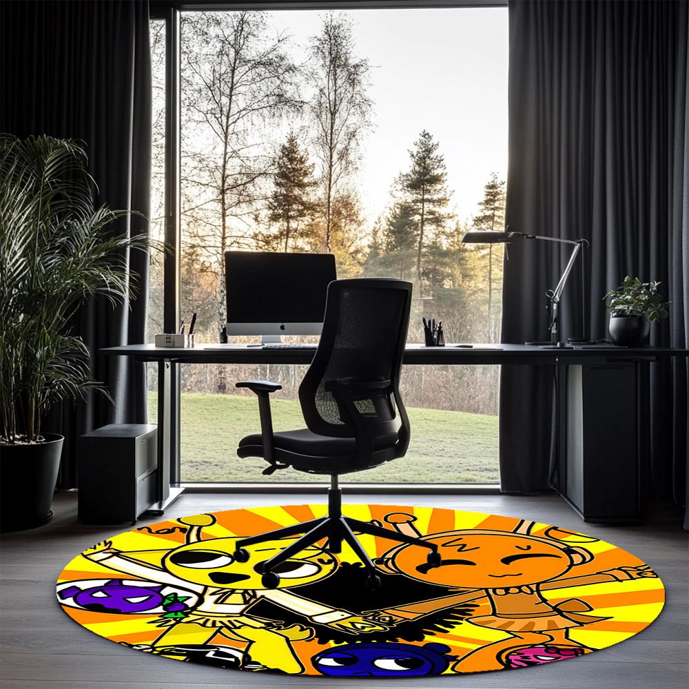 Sprunki Printed Round Rug Carpet Chair Rug Area Rug Entryway Doormats,for Office Chair Living Room Bedroom Kitchen Room.