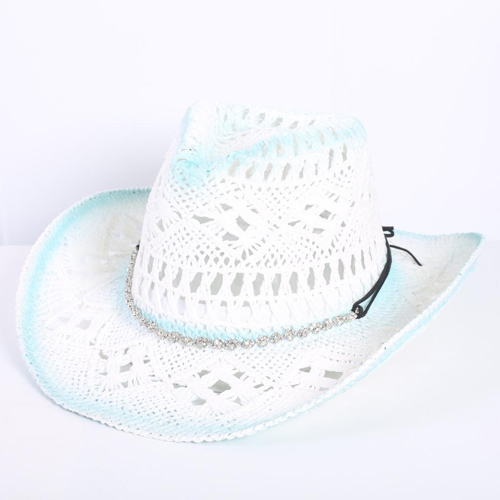 Beliebter europäischer und amerikanischer klassischer hohler westlicher Cowboyhut Herren- und Damen-Mode Urlaubs-atmungsaktiver Sonnenschutz-Strohhut