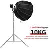 Tripod Stainless Steel Photography Light Stand 1 4 3 8 Screw Adapters Max Height 2.8M Natural Stainless Steel Finish