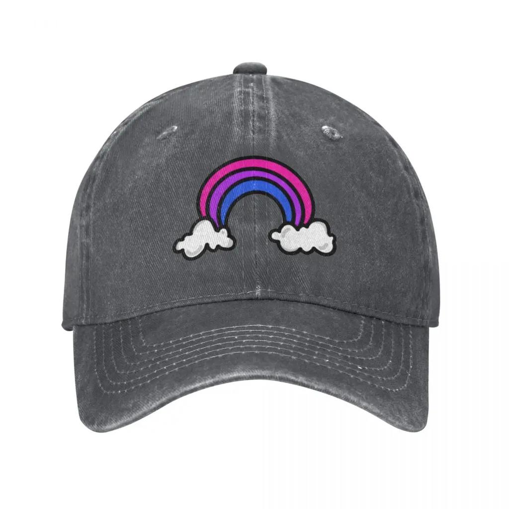 Bisexual Rainbow Baseball Cap Trucker Cap Custom Cap Golf Hat Genuine Hats for Unisex For Women Unisexs