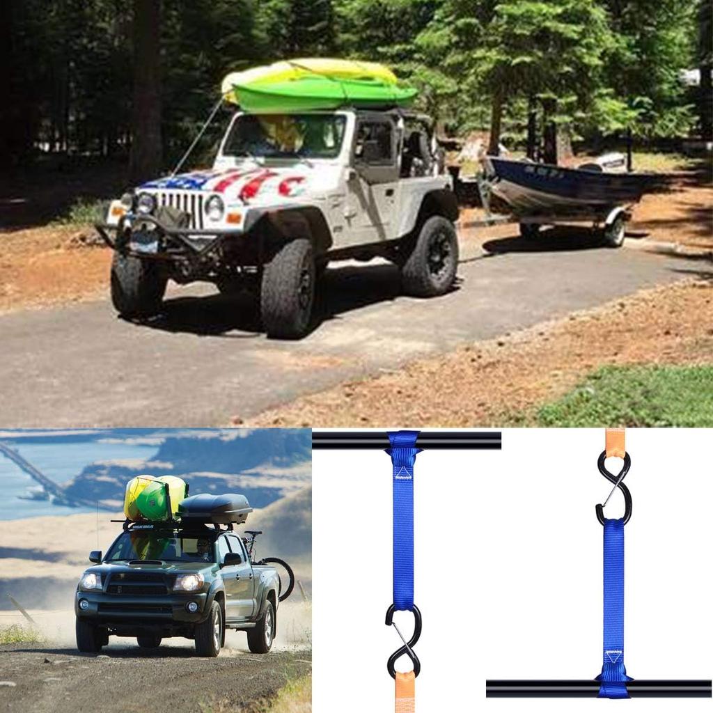 Soft Loop Tie Down Straps (8 Pack) 1800Lbs Load Capacity, 4800Lbs Breaking Strength Heavy Duty Tie Down Loops For Securing ATV UTV Motorcycles
