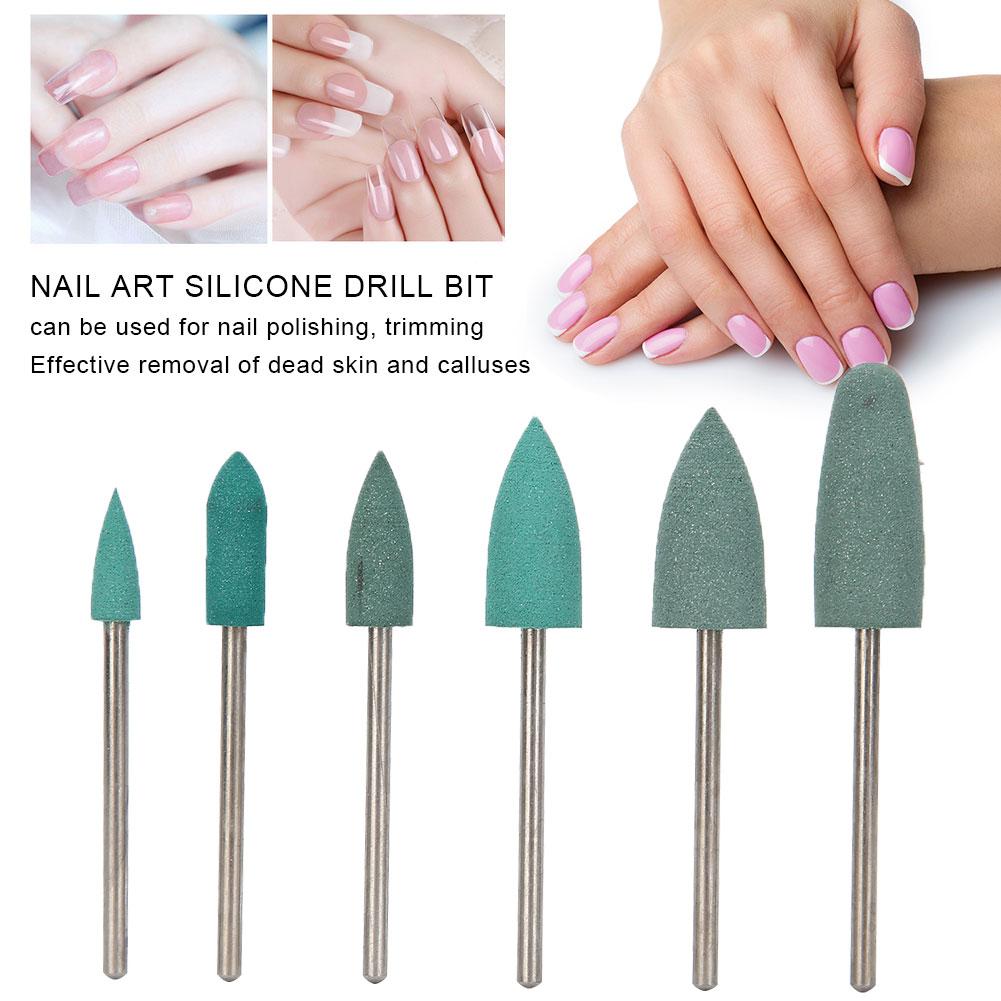 6 stücke Nagel Bohrer Nail art Bohrer Maniküre Schleifen Kopf Nagel Polieren Bits Zubehör