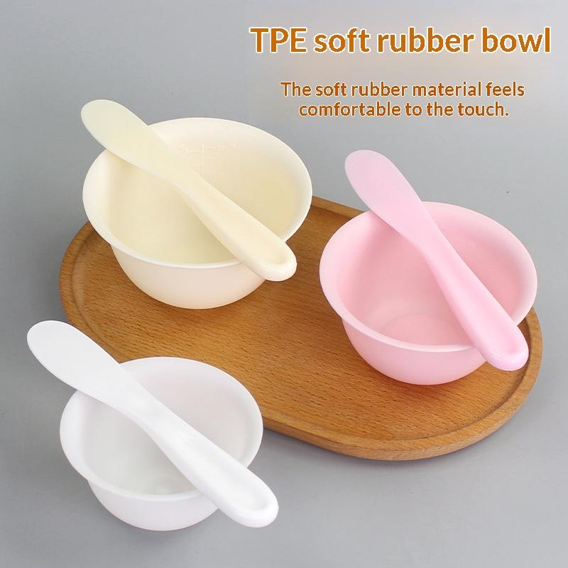 2Pcs Facial Skin Care Tools Kit Face Mask Mixing Bowl Set Silicone Mask Brush Facial Applicator Spatula Measure Spoon
