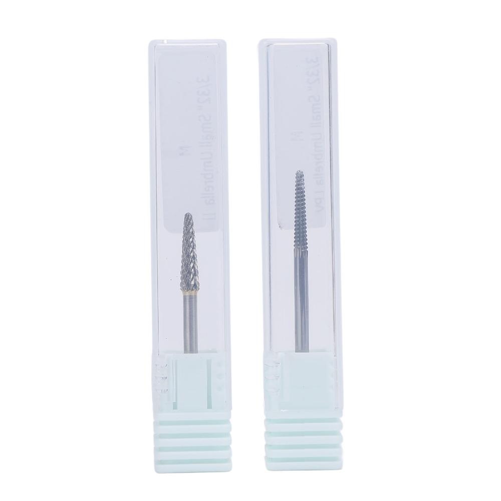 2PCS Needle Nail Drill Bits Multi-Function Cuticle Cleaner Bits Manicure Drill Head  Home Manicure