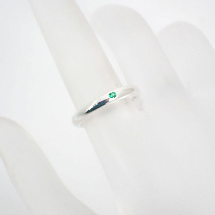 [Pre-owned] TIFFANY 925 Elsa Peretti Emerald Ring / Size 9 / j90-7