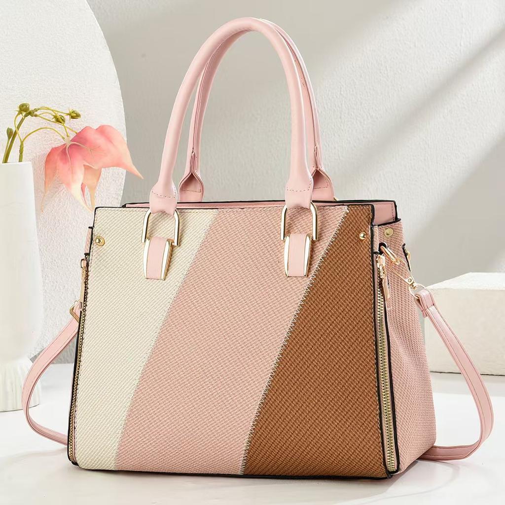 New contrasting color handbag large capacity fashion women's bag casual messenger bag shoulder bag