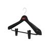 Shinko Hanger S&F Jacket Clip 45 Suit Hanger with Clips, Black, Made in Japan, with 360-Degree Rotating Hooks, Prevents Skirts, Coats, and Outerwear f