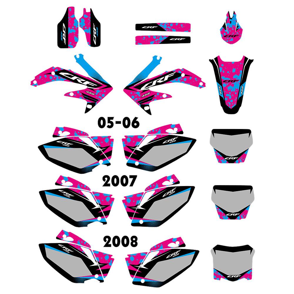 CRF450R 2005-2008 Terénní motocykl Kompletní sada samolepek