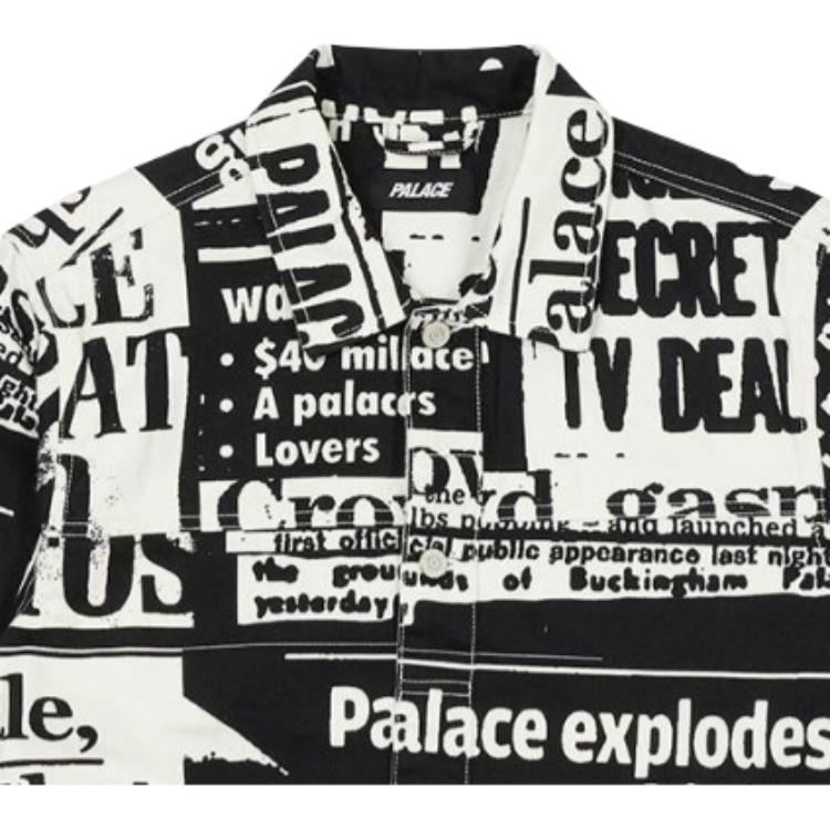 Palace Tabloid Denim Jacket Black Unisex Outerwear Multi-Color P23SHT002