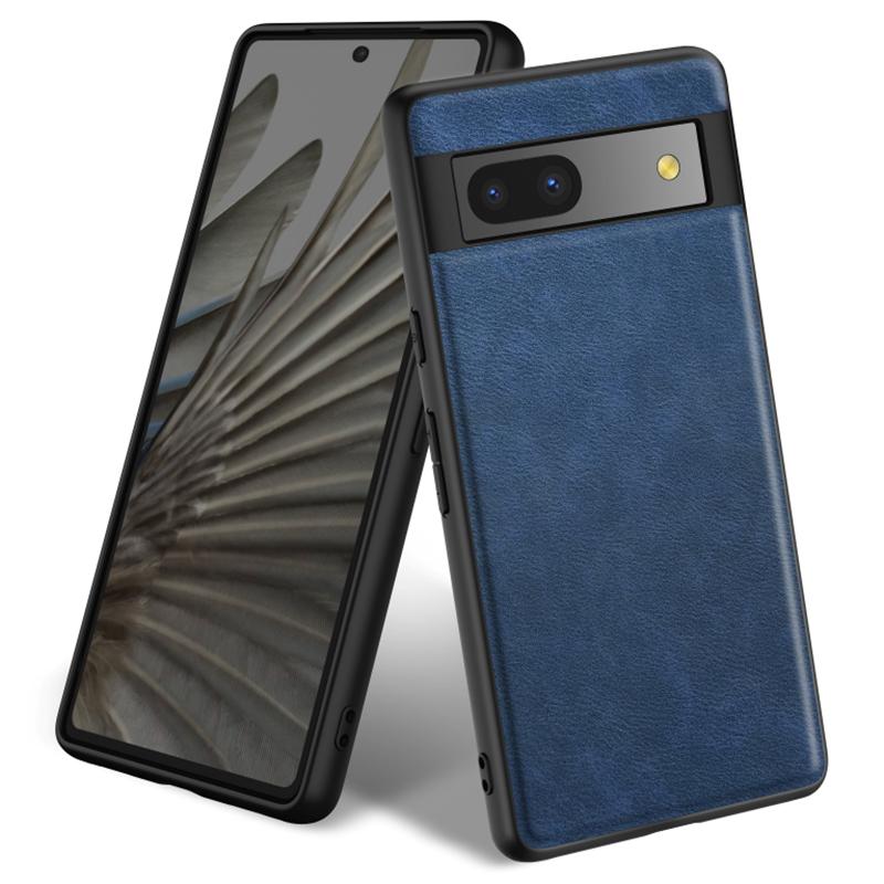

Mobile Phone Case for Google Pixel 7a,PU Leather Coated TPU+PC Cover Retro Phone Shell Blue