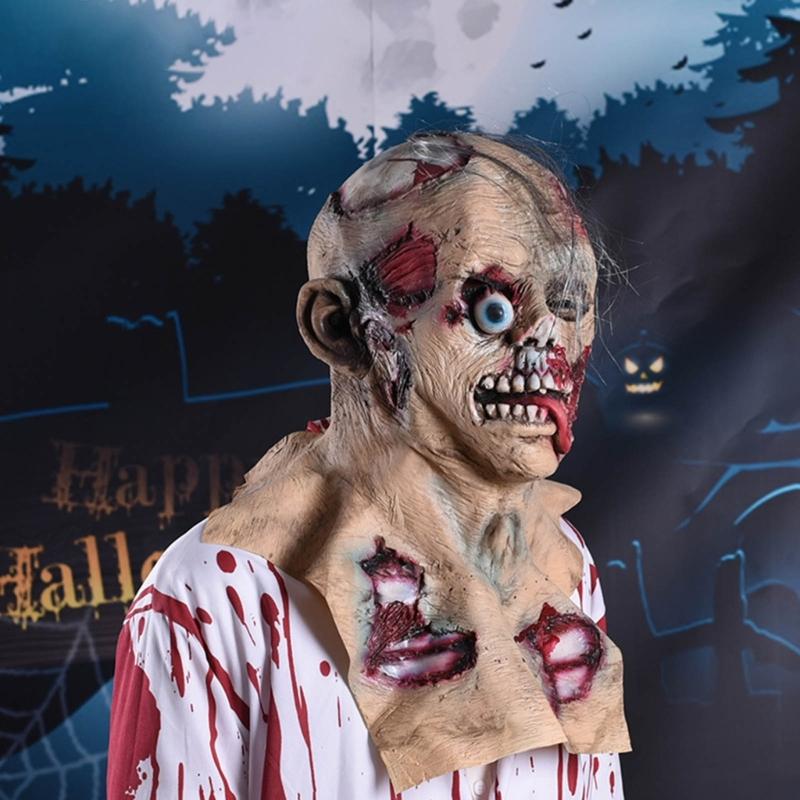 Full Head Eyeball Face Cover Headgear Supplies Party  Cosplay Costumes Dress Up Scary Spooky Eyeball Mask