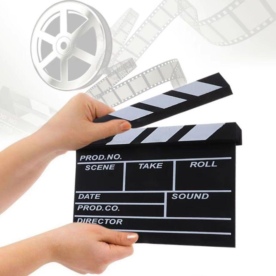 

30x27cm Movie Clapboard Clapperboard Sturdy Wooden Film Shooting Director Clapperboards Cinema Video Scene TV Pography Studio