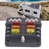 6 Way Fuse Block ATC ATO Blade Fuse Box Waterproof 12V‑24V DC with LED Indicator for Automobile