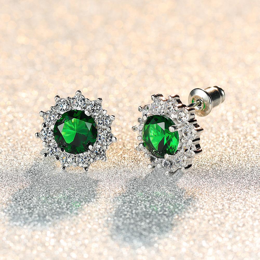 Accessories, White Gold Round Diamond Sunflower Stud Earrings Ol Earrings