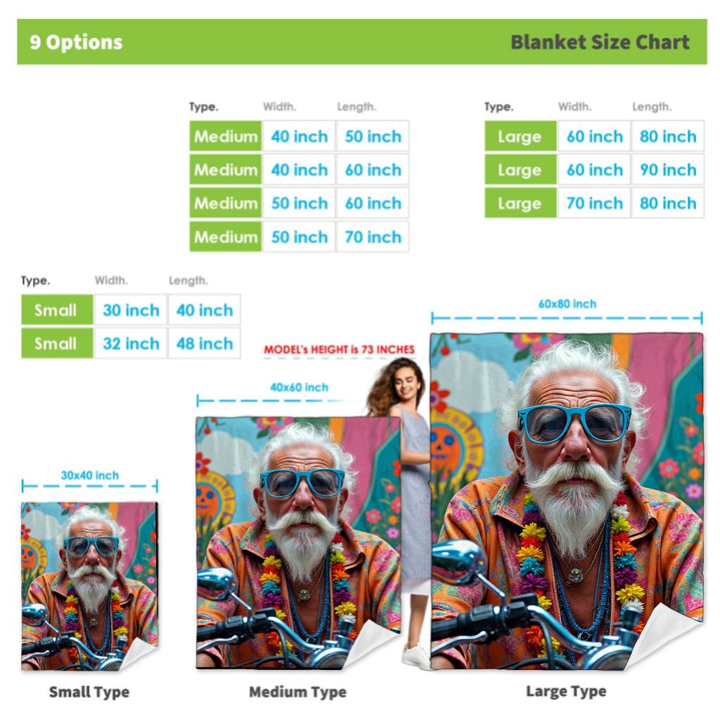 Colored Flower Motorcycle Flannel Printed Blanket Suitable For All Seasons Suitable For Living Room Office Sofa And Travel