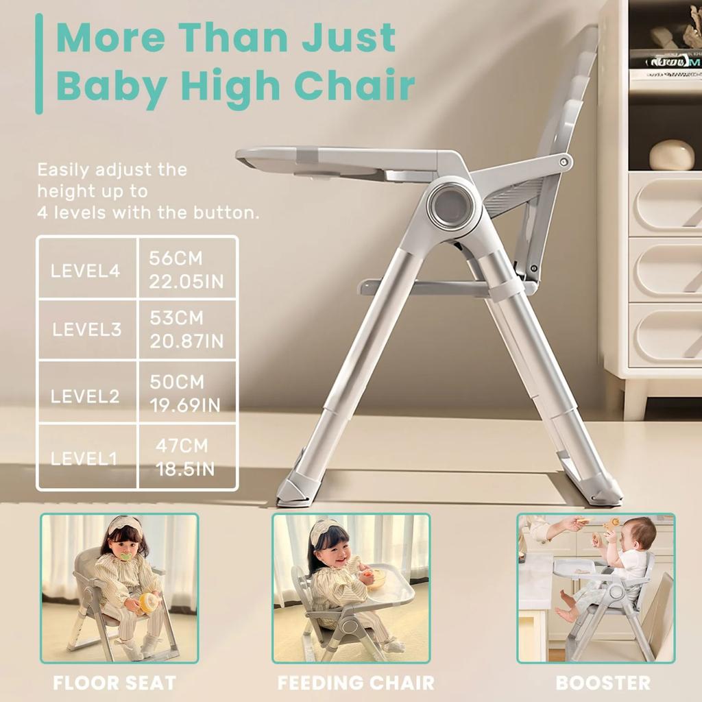 Baby Folding Booster Seat High Chair For Dining, Baby Toddler Portable Feeding Seat for Children 6 Months to 3 Years Approx