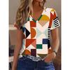 V-neck Short Sleeved T-shirt Casual Summer New Women's Short Sleeved Top