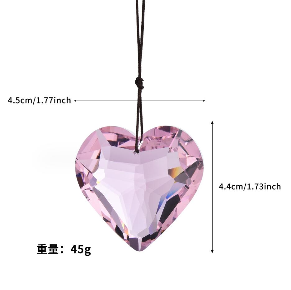 Crystal Windchime Love Heart Pendant Hanging Wind Chimes Sun Catchers Window Rainbow Chaser Outdoor Garden Home Decor Gifts