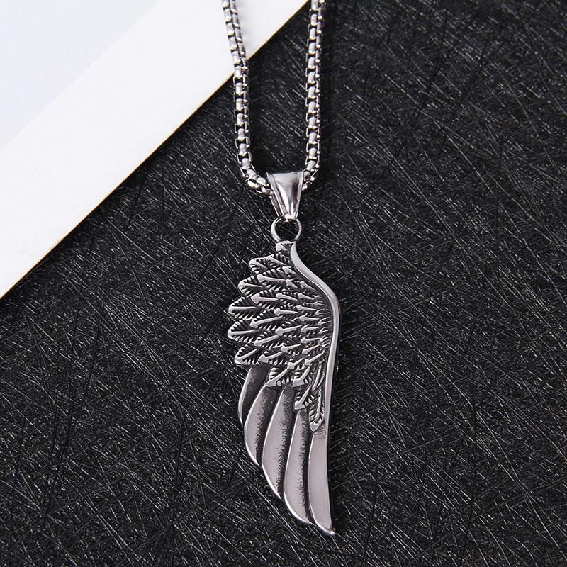 Angel Wing Necklace Unisex Trendy Vintage Feather Pendant Minimalist Choker Necklace