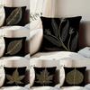 Golden Branches and Jade Leaves Pillow Case Anti-dustmite Pillowcase Invisible Zipper Silky Short Plush Sofa Cushion Cover