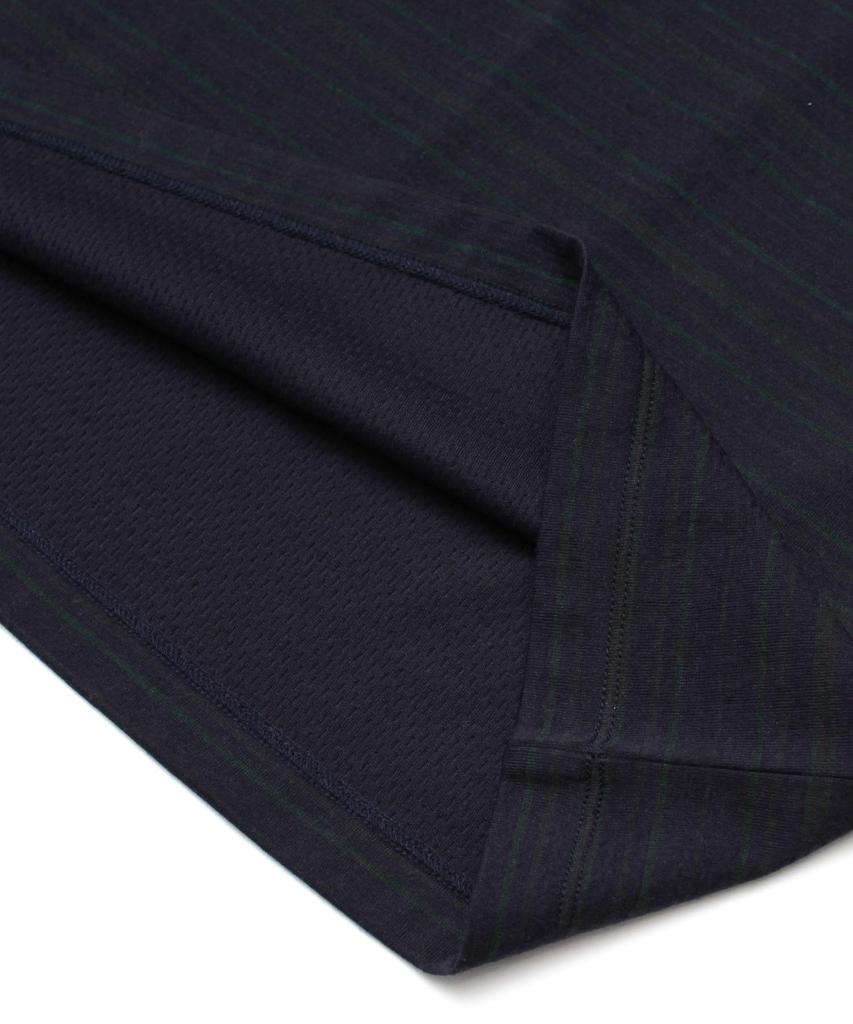 Snow Peak Hybrid Wool Mesh Stripe Cut and Long Sleeve and Sizes L/S T-Shirt SW-25AU014, Sew, T-Shirt, Men's Women's, Blue, BD-XL