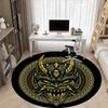 1pc Demon Mask Office Round Area Rug, Indoor Mat Suitable For Office, Under Office Chairs Bedroom Living Room Home Decor, Room Deco
