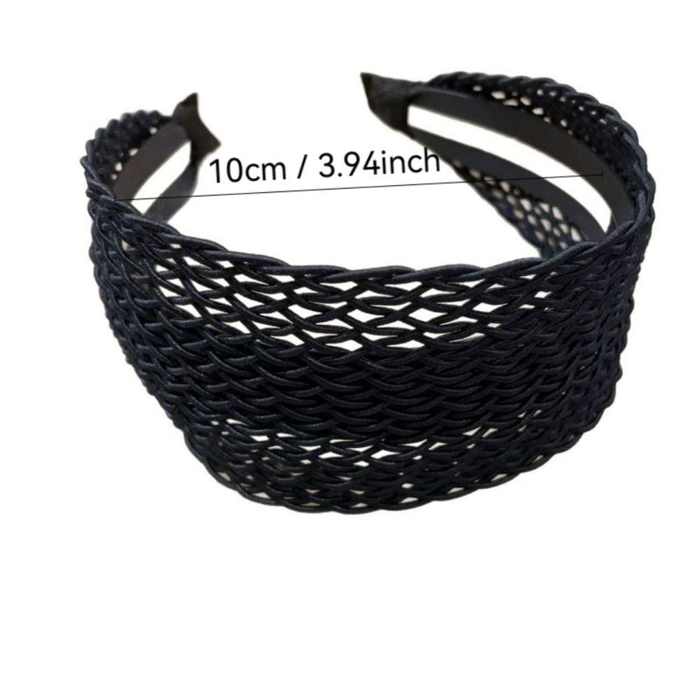 Wide Edge Hairpin Relaxed Hollow Woven Hair Ornament Fashion Hair Hoop  Women Girls