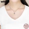WOSTU 925 Silver Sell Bee Crystal CZ Chain Bead Charms Fit Bracelet Necklace Fashion Jewelry Party Gift CQC821