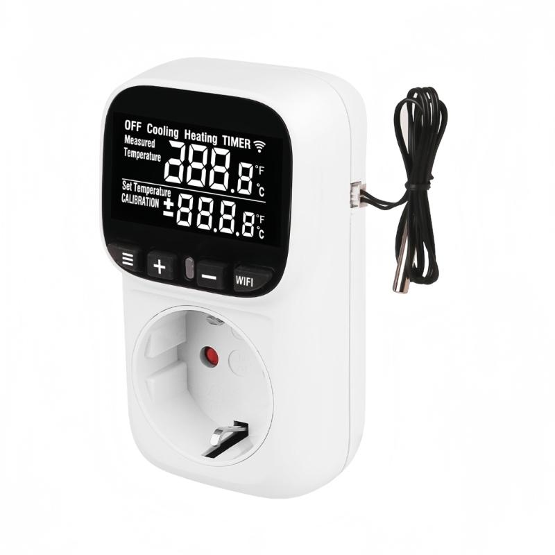 Digital Temperature Controllers Socket With Timer Switches -40℃ To 120℃ Adjustable Thermostat Socket Switches Enduring