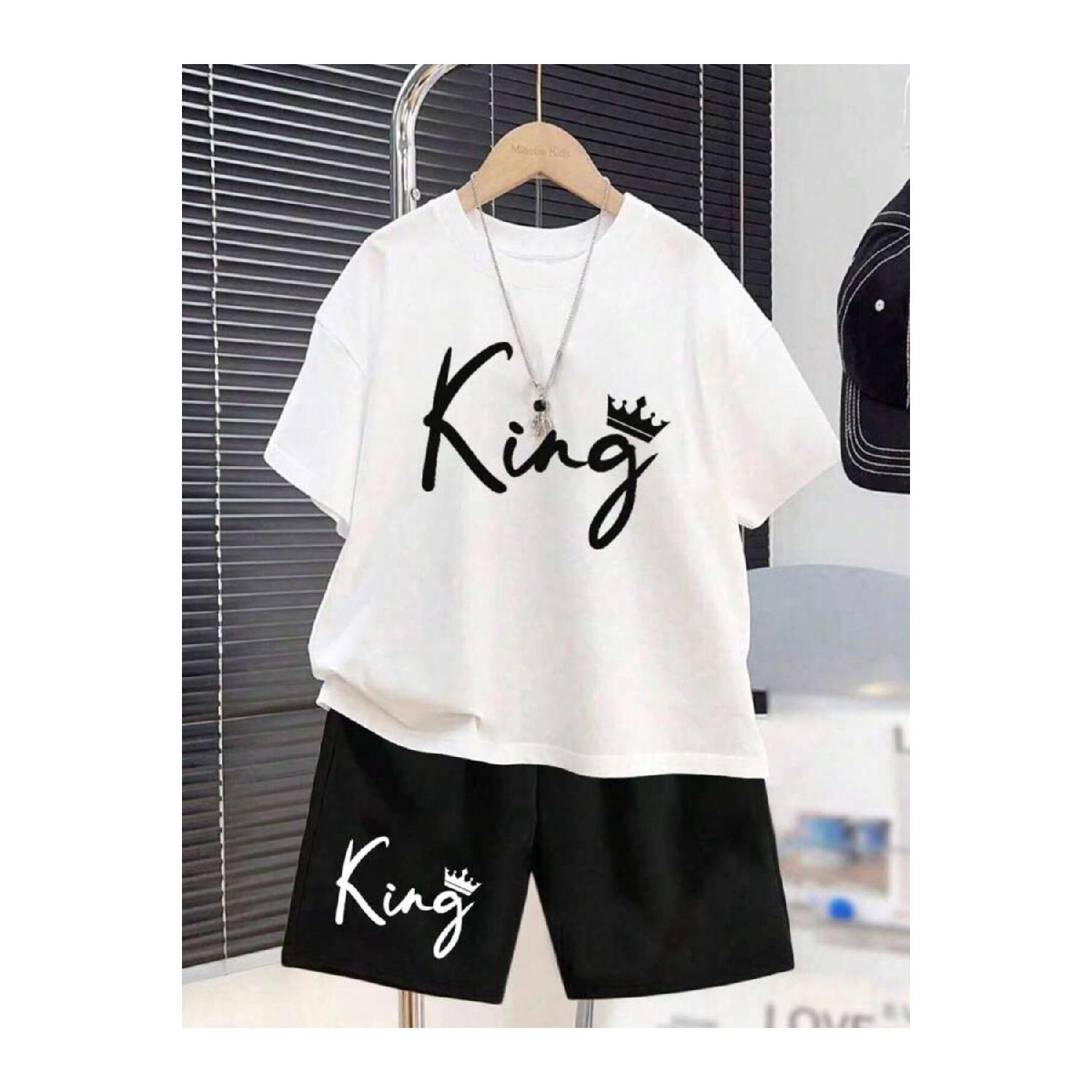 

Набір чорно-білих шорт із принтом Boy s King 3-4 Yaş чорний