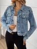 Neuer Stil Perlen-Denimjacke für Damen - Frühjahrs- & Herbstmode Kurze Jacke