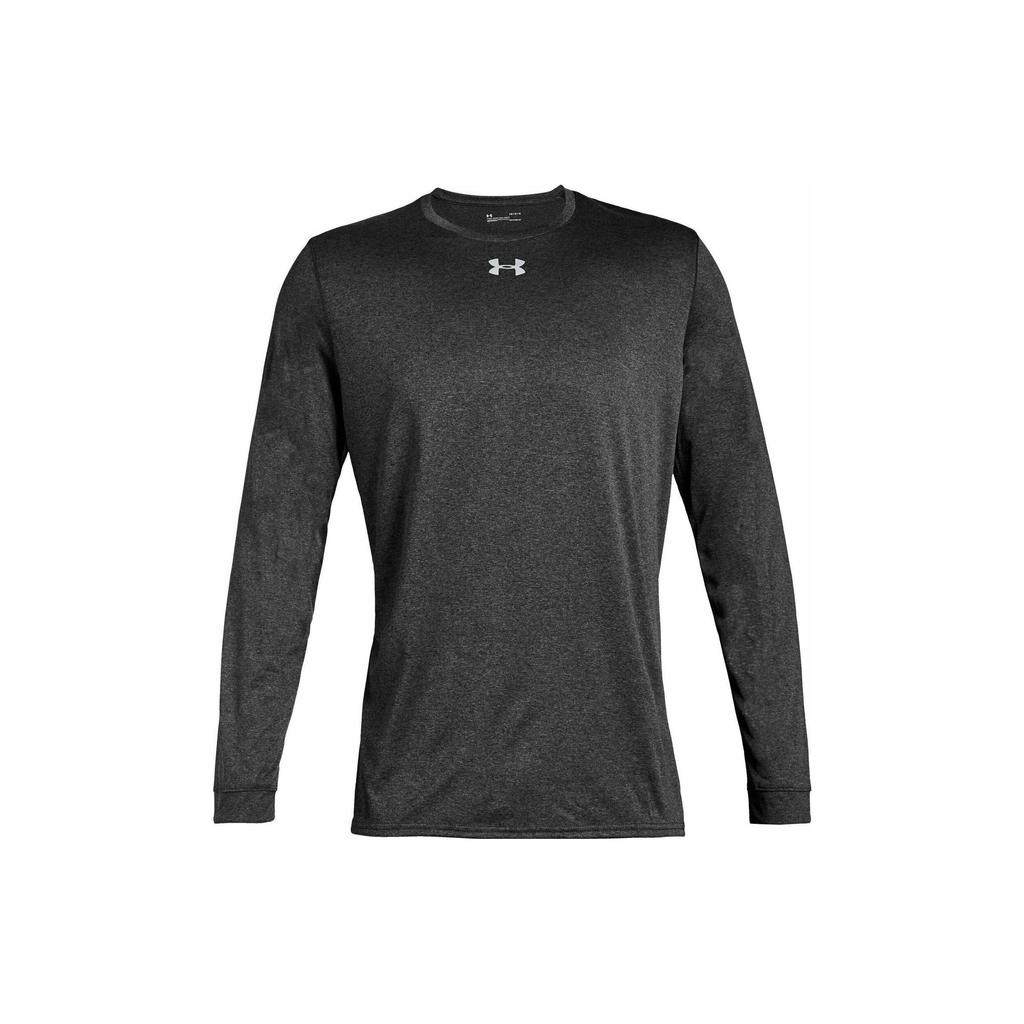 Under Armour Solid Color Logo Print Crew Neck Pullover Long Sleeve T-Shirt Men tops Gray 1305776-090