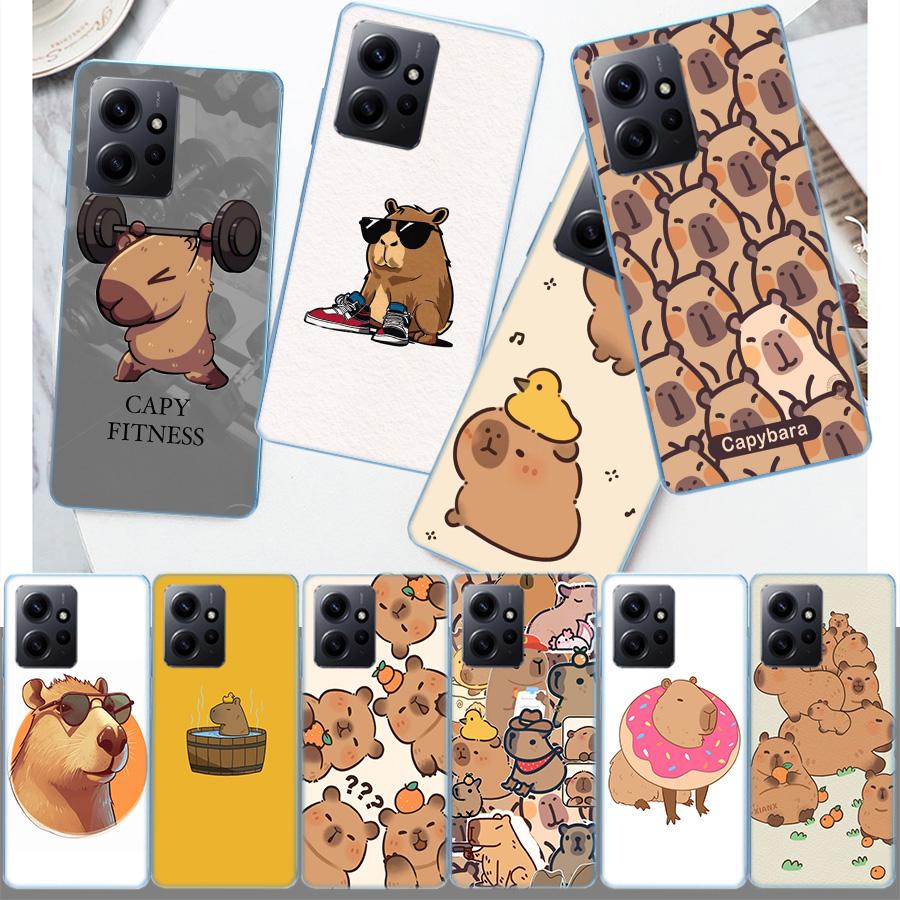 Cute Cartoon Capybara Phone Case For Redmi 12 13C 12C 15C 9 10 10C Note 13 Pro Plus 14 15 Pro 9T 9C 9A TPU Soft Cover Clear Cell