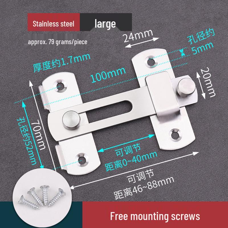 Old-Fashioned No-Drill Sliding Door Latch & Anti-Theft Bolt