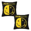 Nirvanas One Sided Smile Classic 2 Pcs Square Pillowcase Pillow Cover Cushion Zip Decorative Comfort Throw Pillow For Home Car