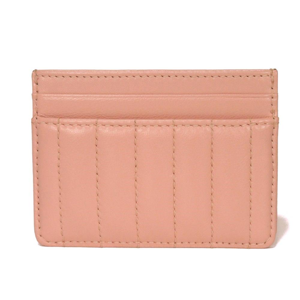 Used 11033 Laura Quilted TB Card Holder 8062371 7946 Stitched Pastel Pink Logo Dusky Pink Excellent Condition Ladies