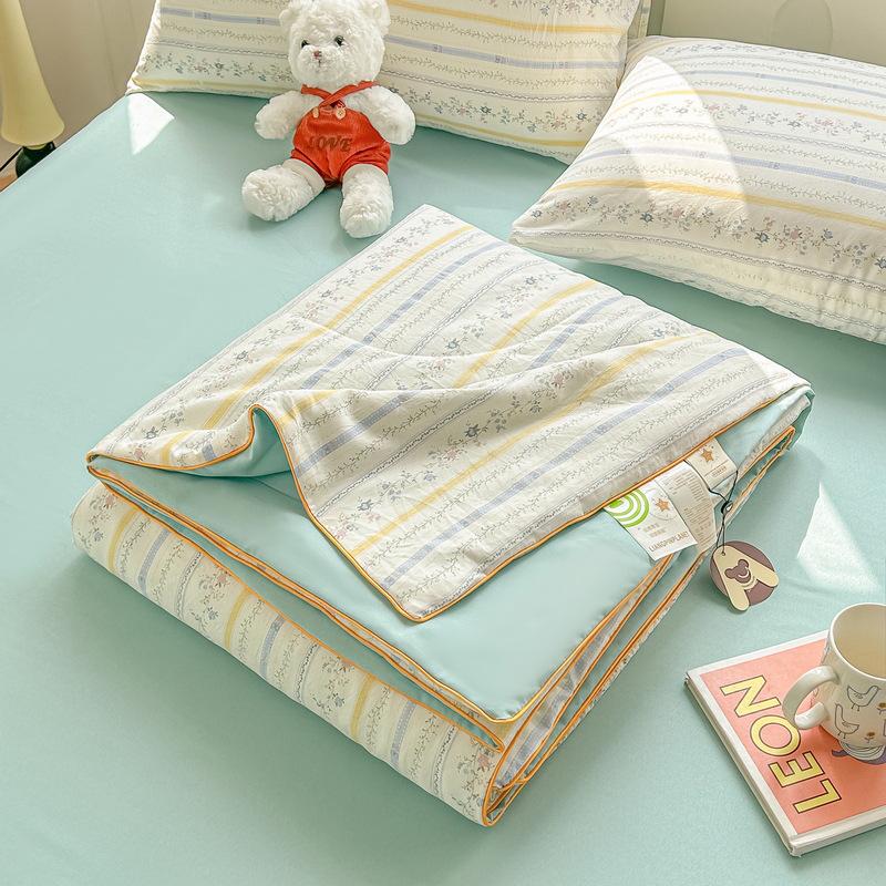 Class A Washed Cotton Soybean Fiber Gauze Quilt - Double Layer Summer Cool, Machine Washable