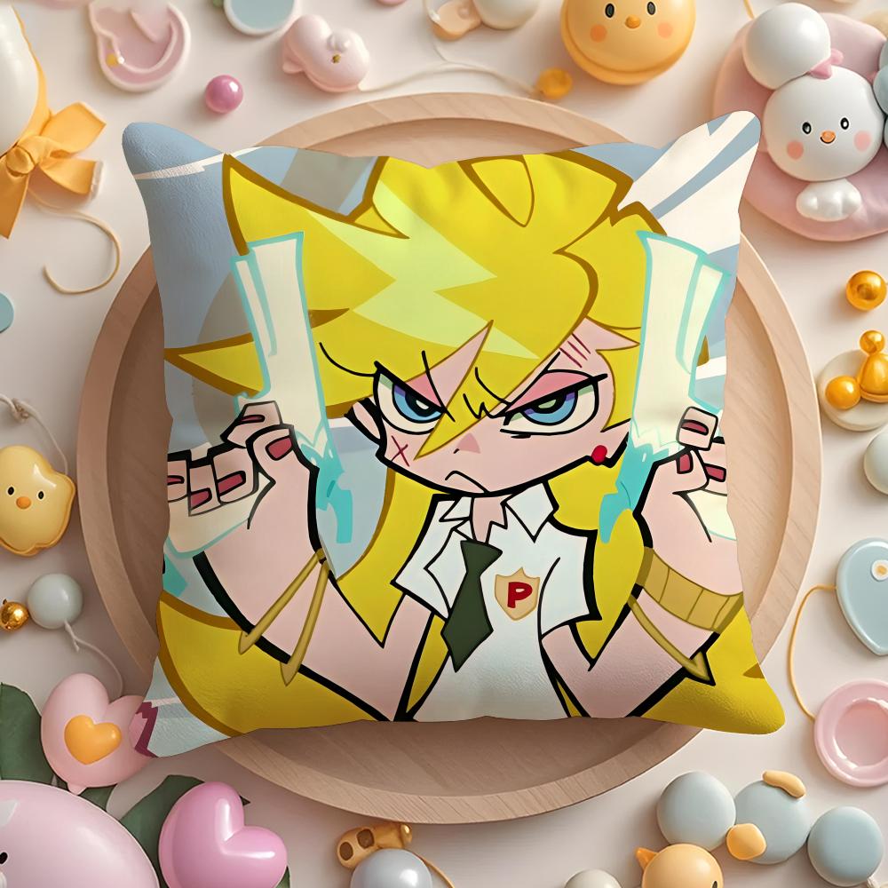 Anime P-panty and stocking Cushion Cover Home & Car Multi-Scene Pillow Cover - Reversible, Soft & Durable for Daily Use