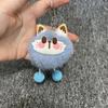 Cartoon Glückliche Katze Briketts Plüsch Puppe Schlüsselanhänger süße Schlüsselanhänger Tasche Anhänger Geschenk Kinder Spielzeug Rucksack Dekoration Geschenke