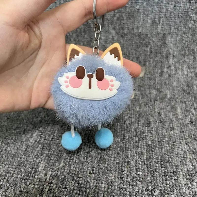 Cartoon Glückliche Katze Briketts Plüsch Puppe Schlüsselanhänger süße Schlüsselanhänger Tasche Anhänger Geschenk Kinder Spielzeug Rucksack Dekoration Geschenke