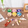 Educational Fun Counting Color Classification Cup Wooden Toy Clip Beads Color  Matching Gift