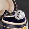 Geometric Zircon Ring For Women, Fashion Light Luxury High-End Rings, Popular Sparkling Jewelry
