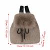 Drawstring Mini Daypack Adjustable Closure Plush Knapsack Y2k Fashion Faux Fur Backpack  Travel