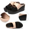 Summer New Women's Sandals Fashion Sequins High Heels Outdoor Sandals Ladies Wedge Heel Platform Slippers
