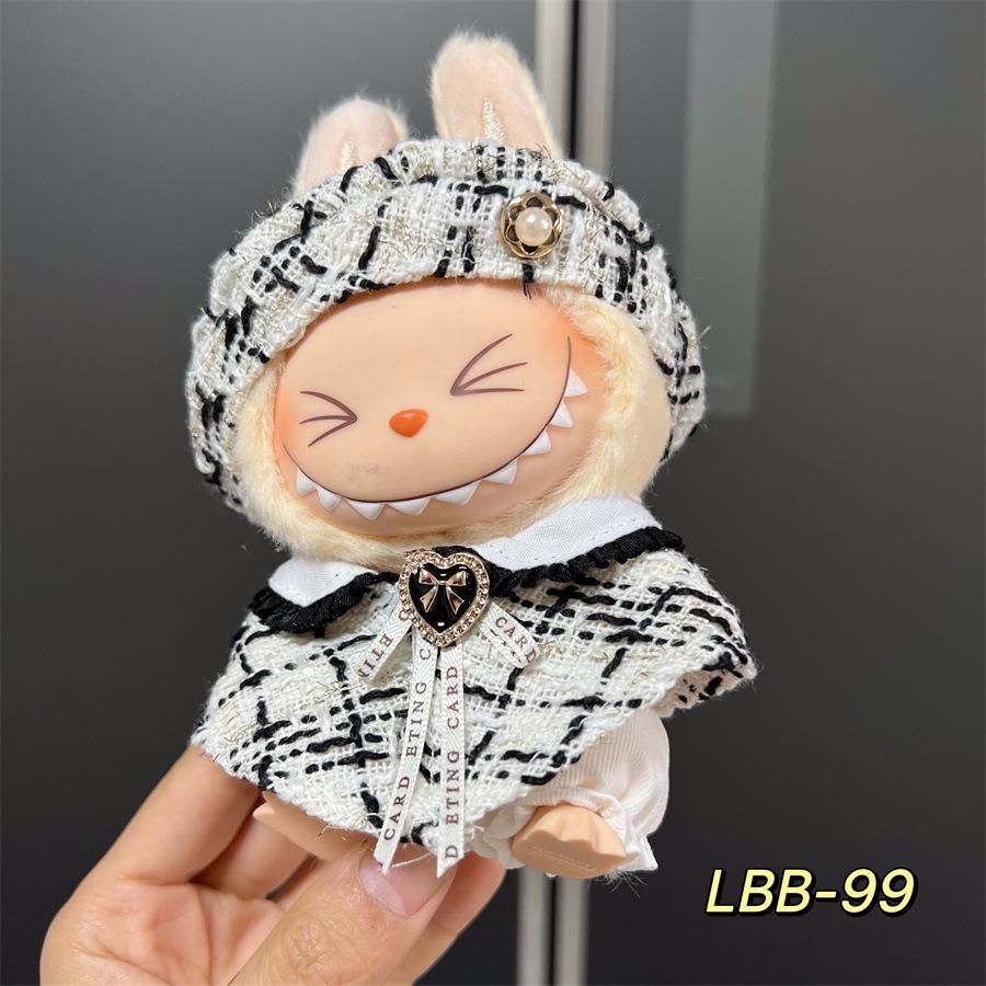 Can Wear Baby Clothes, Enamel Labubu 17cm Dolls Cute Dress-up Casual Suits Skirts Plush Clothes