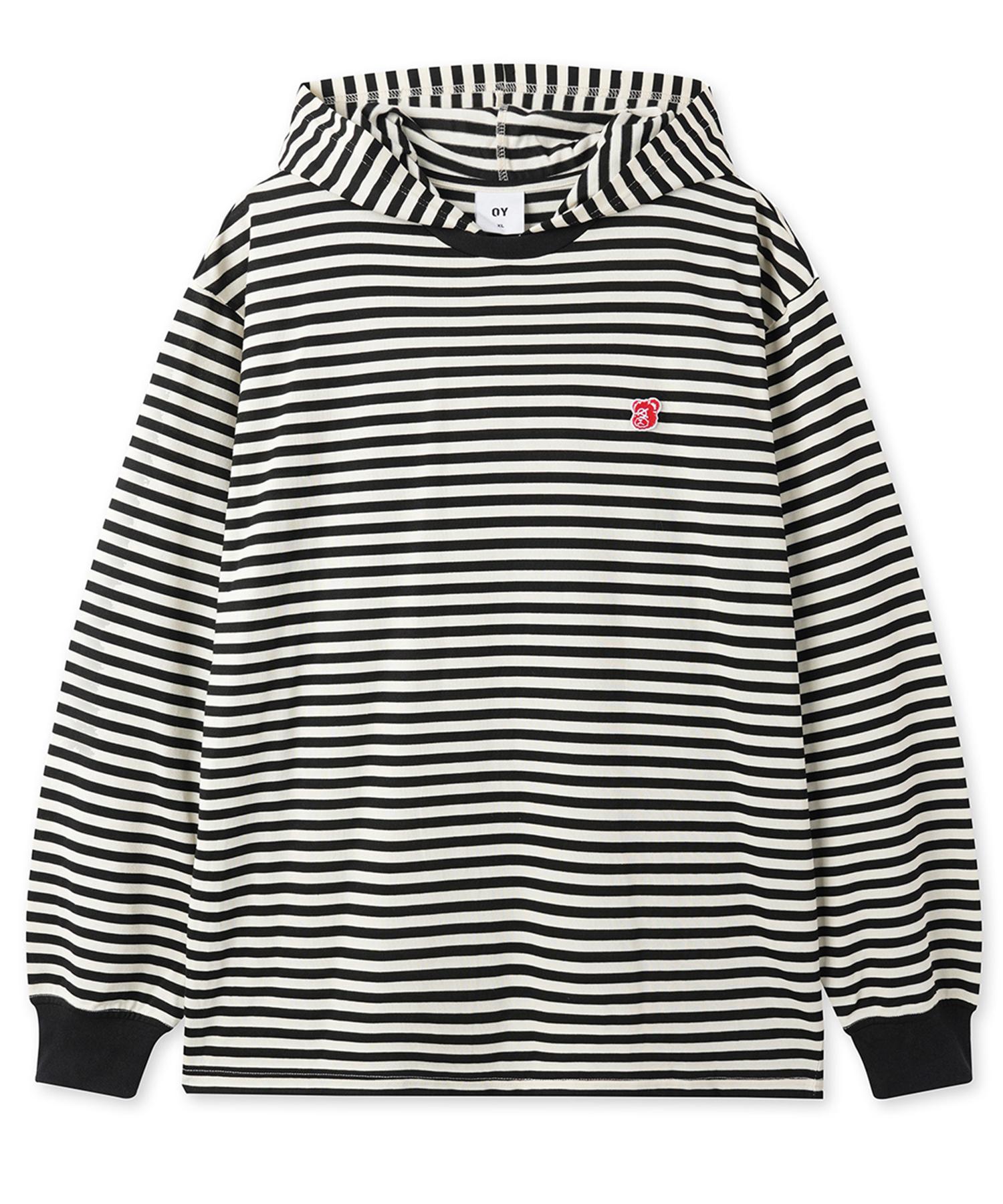 Oy Stripe Hooded L/S Tee - Black M
