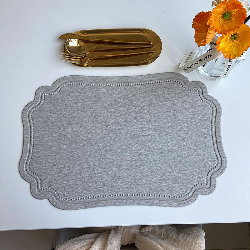 Irregular Tableware Pad Placemat Table Mat for Kitchen Dining Nordic Imitation Leather Insulation Waterproof Non-Slip Place Mats
